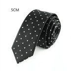 Business Black Skinny Ties Polyester Silk Necktie For Men Washable Formal Office Simple Design Necties Solid Color Skinny Tie Slim Necktie For Men Stevvex