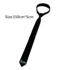 Business Black Skinny Ties Polyester Silk Necktie For Men Washable Formal Office Simple Design Necties Solid Color Skinny Tie Slim Necktie For Men Stevvex