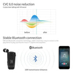 Business Black Wireless Bluetooth Collar Clip Headset Sport Driver Vibration Earphone Clip Bluetooth MP3 Player Sports Headphones Wireless Wearable Music Player For Running Gym