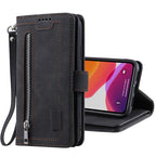 Business Blue New Cards Flip Leather Case For iPhone 14 13 12 11 Pro Max 10 X 6 6s 7 8 Plus XR XS Max Multifunctional Wallet Phone Case  Multi-Card Wallet Leather iphone Case Stevvex