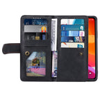 Business Blue New Cards Flip Leather Case For iPhone 14 13 12 11 Pro Max 10 X 6 6s 7 8 Plus XR XS Max Multifunctional Wallet Phone Case  Multi-Card Wallet Leather iphone Case Stevvex