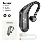 Business Bluetooth 5.0 Wireless Single-Ear Headset LED Power Display Ultra-Long Standby Earbud Headphones Wireless Black Earphone Bluetooth Noise Isolating Wireless Earbuds With Microphones Clear Calls Painless Wearing Stevvex