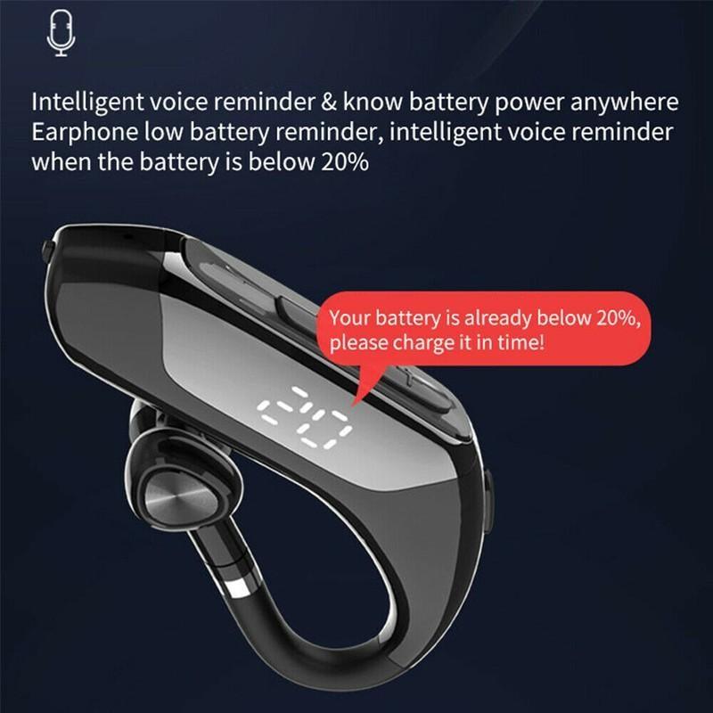 Business Bluetooth 5.0 Wireless Single-Ear Headset LED Power Display Ultra-Long Standby Earbud Headphones Wireless Black Earphone Bluetooth Noise Isolating Wireless Earbuds With Microphones Clear Calls Painless Wearing Stevvex