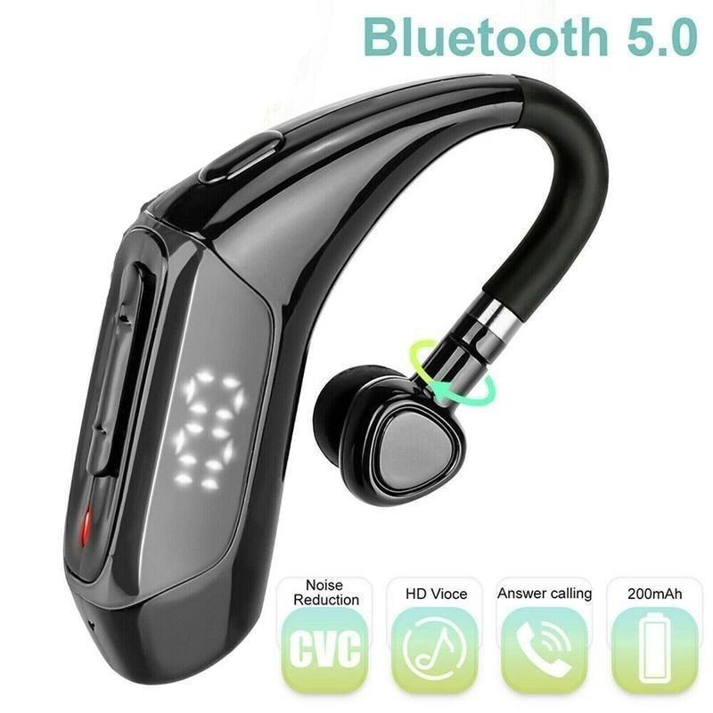 Business Bluetooth 5.0 Wireless Single-Ear Headset LED Power Display Ultra-Long Standby Earbud Headphones Wireless Black Earphone Bluetooth Noise Isolating Wireless Earbuds With Microphones Clear Calls Painless Wearing Stevvex