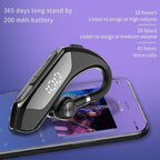 Business Bluetooth 5.0 Wireless Single-Ear Headset LED Power Display Ultra-Long Standby Earbud Headphones Wireless Black Earphone Bluetooth Noise Isolating Wireless Earbuds With Microphones Clear Calls Painless Wearing Stevvex