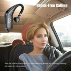 Business Bluetooth 5.0 Wireless Single-Ear Headset LED Power Display Ultra-Long Standby Earbud Headphones Wireless Black Earphone Bluetooth Noise Isolating Wireless Earbuds With Microphones Clear Calls Painless Wearing Stevvex