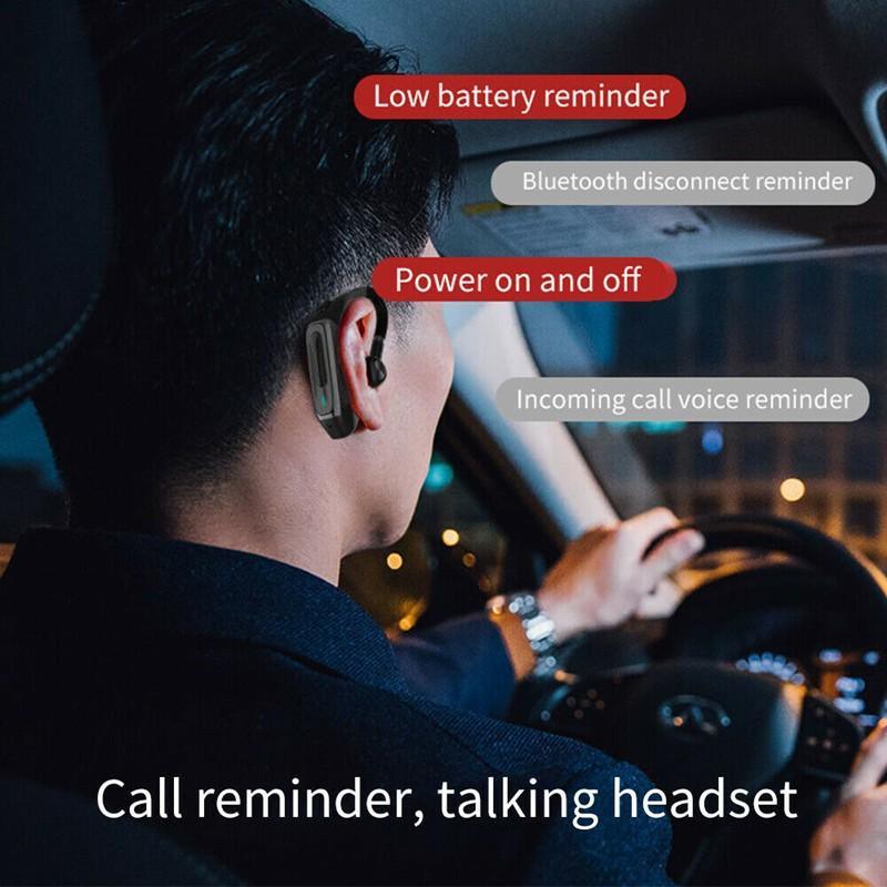 Business Bluetooth 5.0 Wireless Single-Ear Headset LED Power Display Ultra-Long Standby Earbud Headphones Wireless Black Earphone Bluetooth Noise Isolating Wireless Earbuds With Microphones Clear Calls Painless Wearing Stevvex