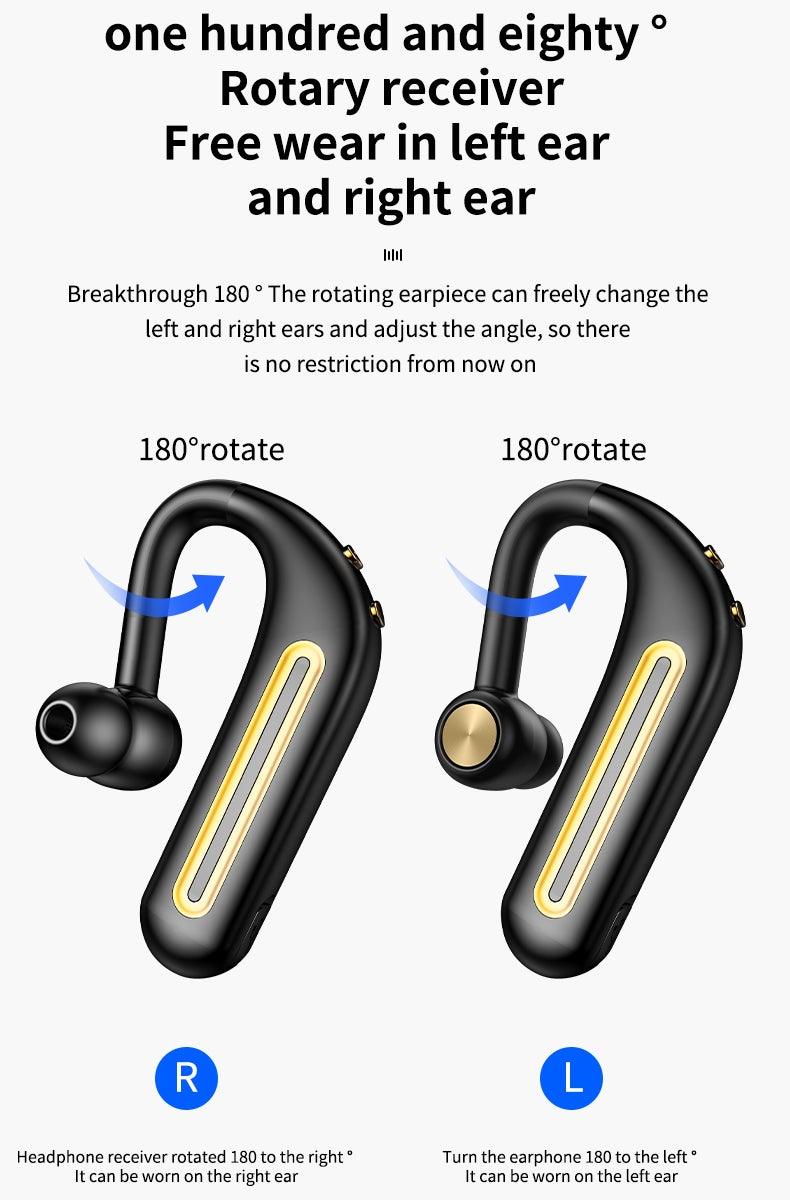 Business Bluetooth Hands-free Earphone Comfortable Single Ear Wireless Headset Waterproof Sport Earbuds 48 Working Time Wireless HD Call Headphone Bluetooth 5.0 Earbuds Noise Isolating Clear Calls Sweat Resistance Lightweight HiFi Headphone Stevvex