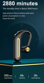 Business Bluetooth Hands-free Earphone Comfortable Single Ear Wireless Headset Waterproof Sport Earbuds 48 Working Time Wireless HD Call Headphone Bluetooth 5.0 Earbuds Noise Isolating Clear Calls Sweat Resistance Lightweight HiFi Headphone Stevvex