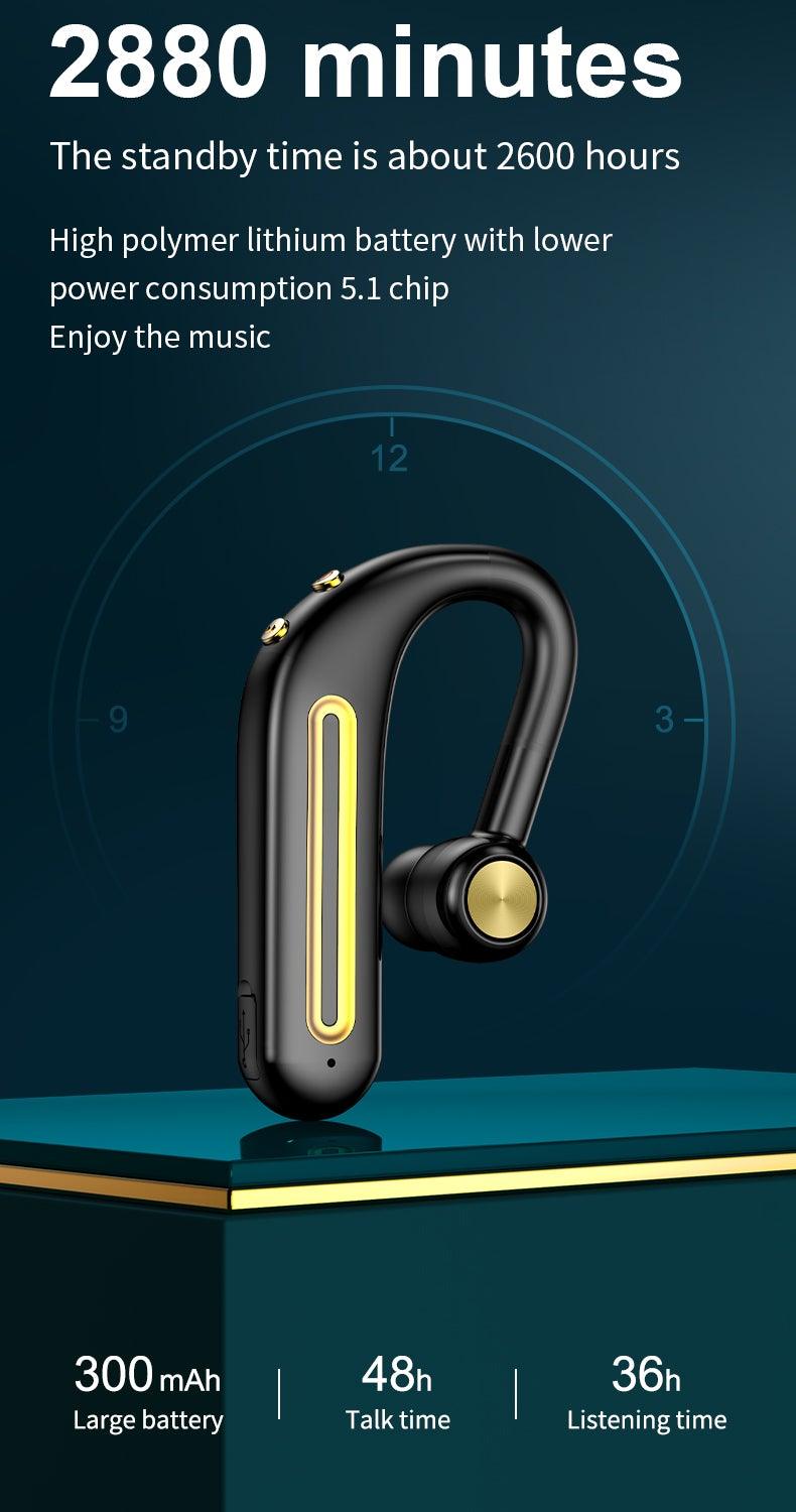 Business Bluetooth Hands-free Earphone Comfortable Single Ear Wireless Headset Waterproof Sport Earbuds 48 Working Time Wireless HD Call Headphone Bluetooth 5.0 Earbuds Noise Isolating Clear Calls Sweat Resistance Lightweight HiFi Headphone Stevvex