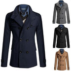 Business Classic Men Jackets Black Men Jackets Overcoat Simple Male Trench Coats Casual Winter Suit Classic Vintage Coat Comfortable Lightweight Soft Man Outdoor Jacket With Long Sleeve Stevvex