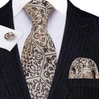 Business Luxury Men Silk Necktie Fashion Tie Sets For Men Wedding Party Wear Elegant Neck Tie Design For Men Soft Business Casual Suit Neckties Stevvex