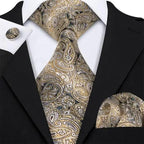 Business Luxury Men Silk Necktie Fashion Tie Sets For Men Wedding Party Wear Elegant Neck Tie Design For Men Soft Business Casual Suit Neckties Stevvex