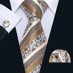Business Luxury Men Silk Necktie Fashion Tie Sets For Men Wedding Party Wear Elegant Neck Tie Design For Men Soft Business Casual Suit Neckties Stevvex