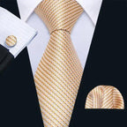 Business Luxury Men Silk Necktie Fashion Tie Sets For Men Wedding Party Wear Elegant Neck Tie Design For Men Soft Business Casual Suit Neckties Stevvex