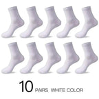 Business Simple White Cotton Socks 10 Pairs Men Breathable Socks Spring Summer Socks for Men Heavy Duty Reinforced Cotton Socks For Men Stevvex