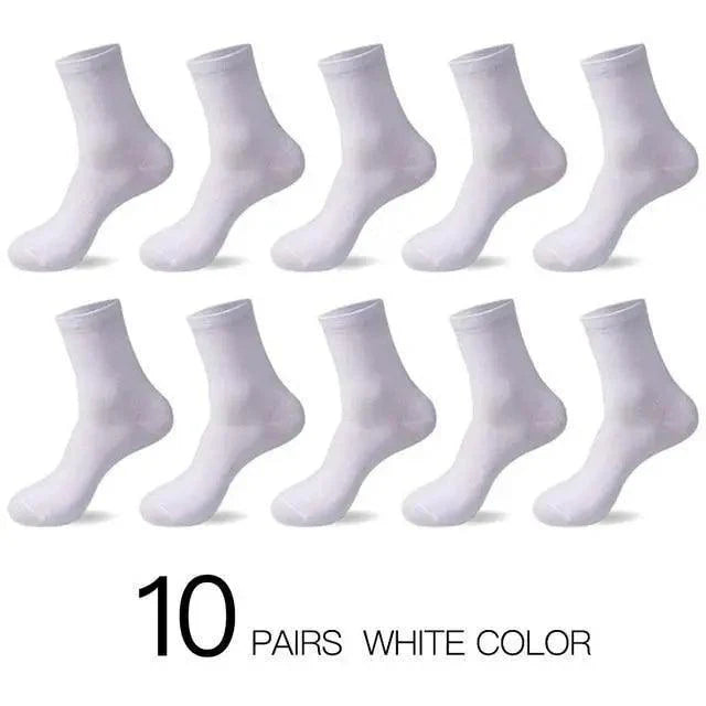 Business Simple White Cotton Socks 10 Pairs Men Breathable Socks Spring Summer Socks for Men Heavy Duty Reinforced Cotton Socks For Men Stevvex