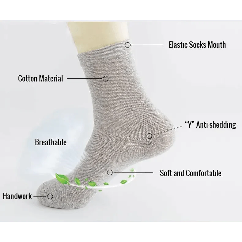 Business Simple White Cotton Socks 10 Pairs Men Breathable Socks Spring Summer Socks for Men Heavy Duty Reinforced Cotton Socks For Men Stevvex