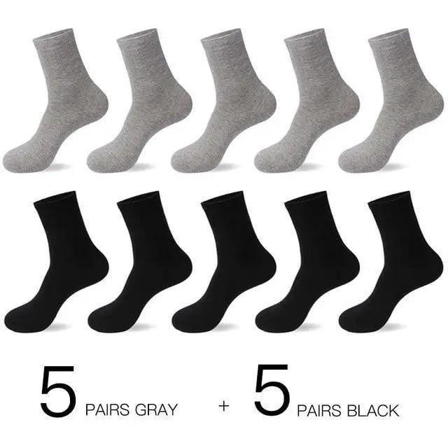 Business Simple White Cotton Socks 10 Pairs Men Breathable Socks Spring Summer Socks for Men Heavy Duty Reinforced Cotton Socks For Men Stevvex