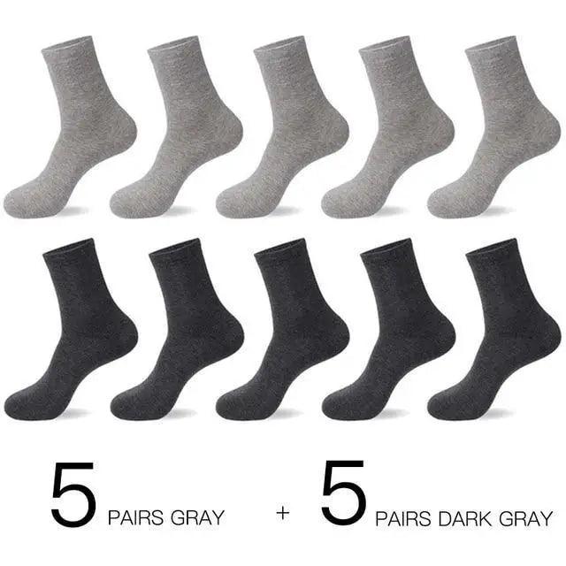Business Simple White Cotton Socks 10 Pairs Men Breathable Socks Spring Summer Socks for Men Heavy Duty Reinforced Cotton Socks For Men Stevvex