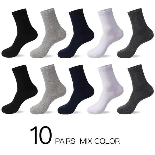 Business Simple White Cotton Socks 10 Pairs Men Breathable Socks Spring Summer Socks for Men Heavy Duty Reinforced Cotton Socks For Men Stevvex