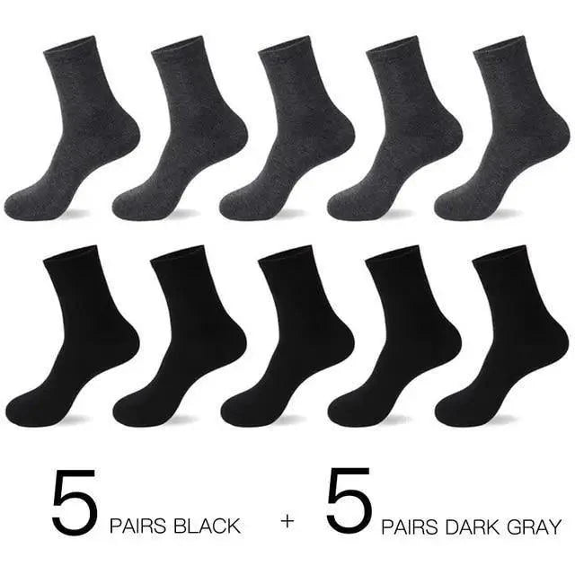 Business Simple White Cotton Socks 10 Pairs Men Breathable Socks Spring Summer Socks for Men Heavy Duty Reinforced Cotton Socks For Men Stevvex
