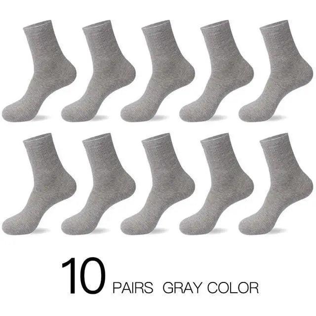 Business Simple White Cotton Socks 10 Pairs Men Breathable Socks Spring Summer Socks for Men Heavy Duty Reinforced Cotton Socks For Men Stevvex