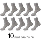 Business Simple White Cotton Socks 10 Pairs Men Breathable Socks Spring Summer Socks for Men Heavy Duty Reinforced Cotton Socks For Men Stevvex