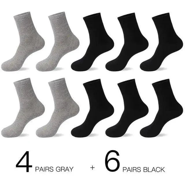 Business Simple White Cotton Socks 10 Pairs Men Breathable Socks Spring Summer Socks for Men Heavy Duty Reinforced Cotton Socks For Men Stevvex