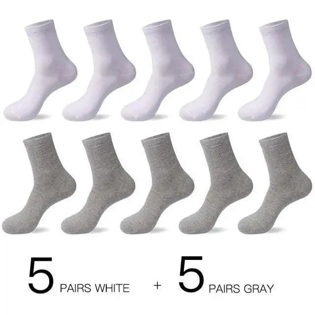 Business Simple White Cotton Socks 10 Pairs Men Breathable Socks Spring Summer Socks for Men Heavy Duty Reinforced Cotton Socks For Men Stevvex