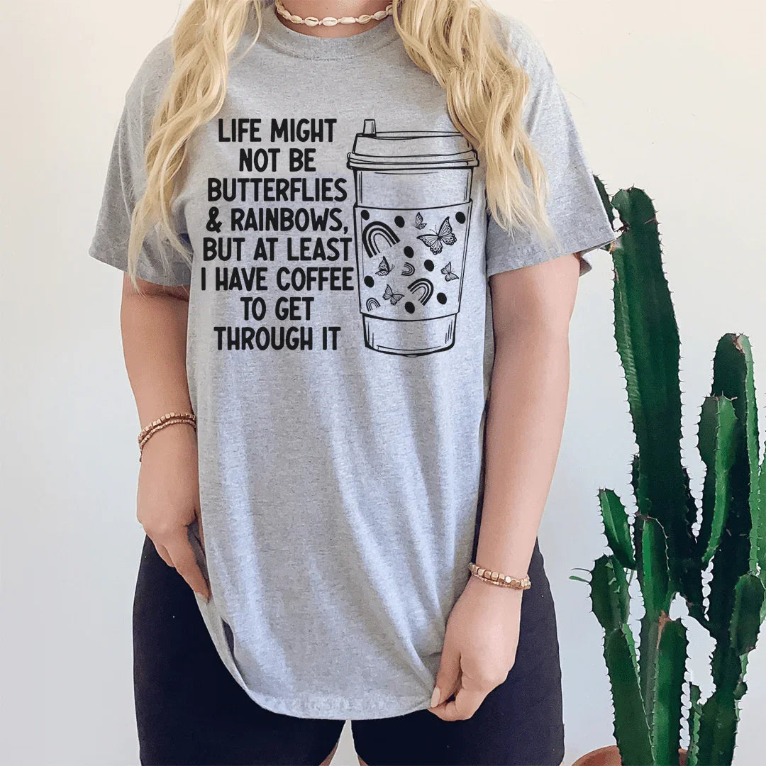 Butterflies And Rainbows Tee Peachy Sunday