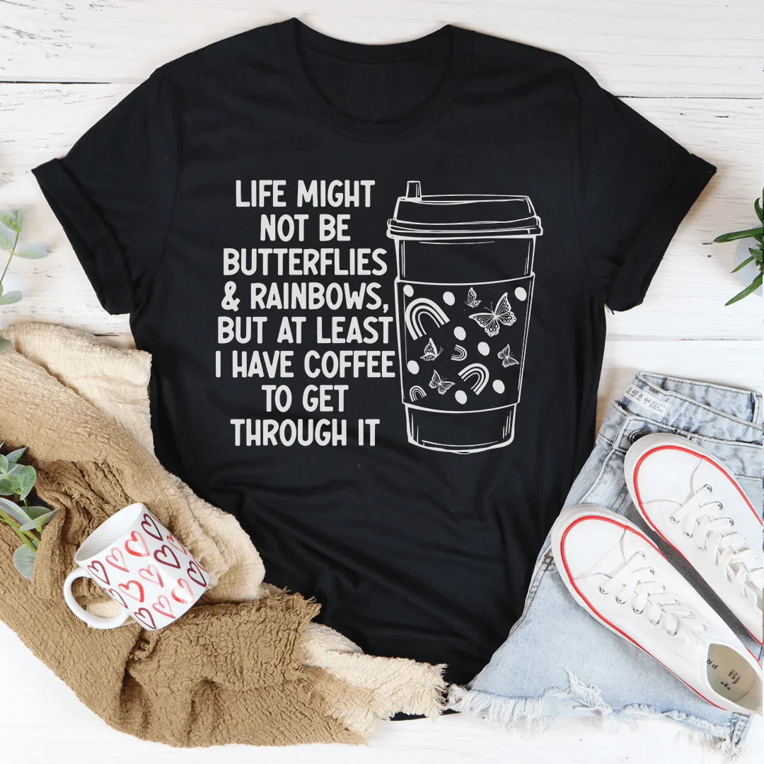 Butterflies And Rainbows Tee Peachy Sunday
