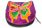 Butterfly Coin Purse Leather Small Zippered Change Bag