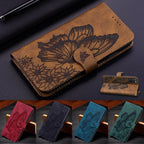 Butterfly Leather Flip Cover For Xiaomi Mi11 Redmi Note 9T 9 9A 9S 8 Pro 8A POCO X3 NFC M3 F3 10 Pro Lite Phone Wallet Book Case Retro Leather Flip Magnetic Mobile Phone Case Stevvex
