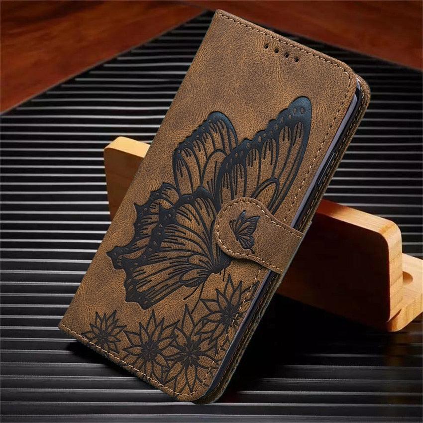 Butterfly Leather Flip Cover For Xiaomi Mi11 Redmi Note 9T 9 9A 9S 8 Pro 8A POCO X3 NFC M3 F3 10 Pro Lite Phone Wallet Book Case Retro Leather Flip Magnetic Mobile Phone Case Stevvex
