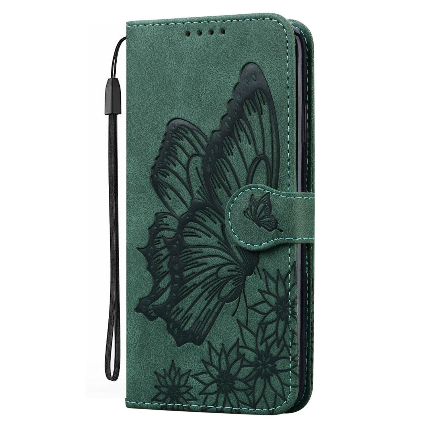 Butterfly Leather Flip Cover For Xiaomi Mi11 Redmi Note 9T 9 9A 9S 8 Pro 8A POCO X3 NFC M3 F3 10 Pro Lite Phone Wallet Book Case Retro Leather Flip Magnetic Mobile Phone Case Stevvex