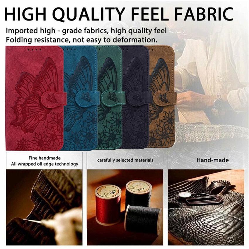 Butterfly Leather Flip Cover For Xiaomi Mi11 Redmi Note 9T 9 9A 9S 8 Pro 8A POCO X3 NFC M3 F3 10 Pro Lite Phone Wallet Book Case Retro Leather Flip Magnetic Mobile Phone Case Stevvex