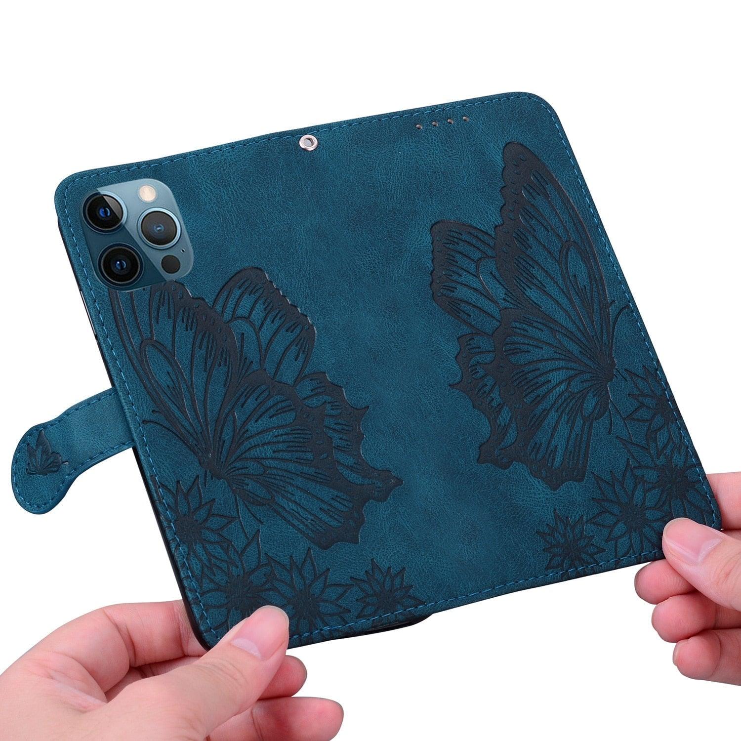 Butterfly Leather Flip Cover For Xiaomi Mi11 Redmi Note 9T 9 9A 9S 8 Pro 8A POCO X3 NFC M3 F3 10 Pro Lite Phone Wallet Book Case Retro Leather Flip Magnetic Mobile Phone Case Stevvex