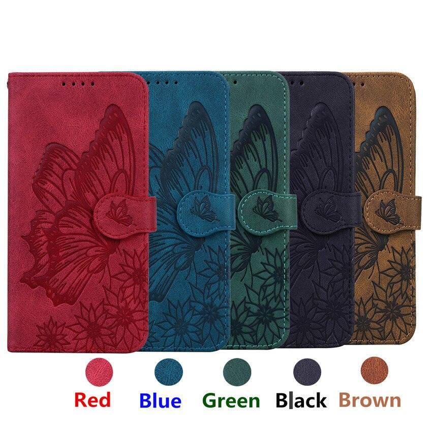 Butterfly Leather Flip Cover For Xiaomi Mi11 Redmi Note 9T 9 9A 9S 8 Pro 8A POCO X3 NFC M3 F3 10 Pro Lite Phone Wallet Book Case Retro Leather Flip Magnetic Mobile Phone Case Stevvex