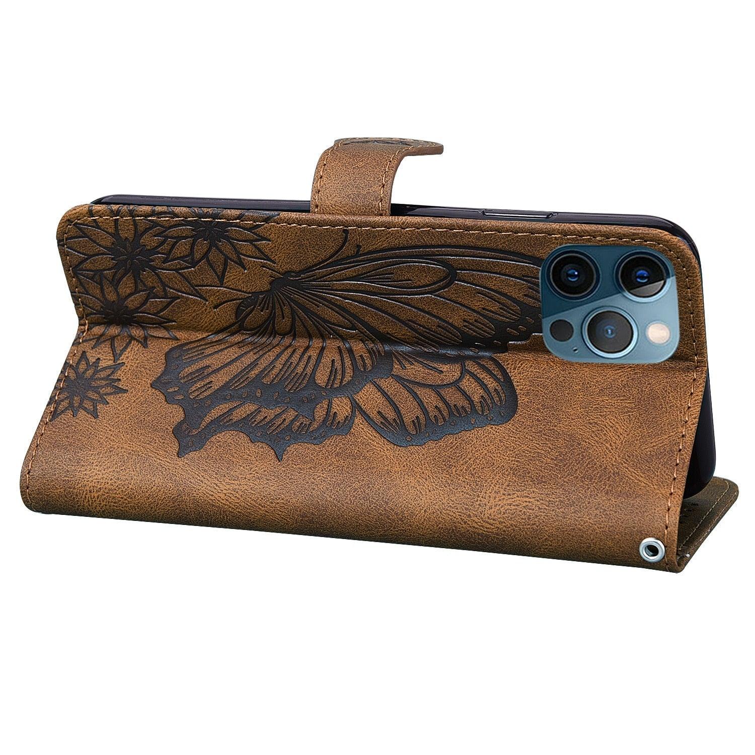 Butterfly Leather Flip Cover For Xiaomi Mi11 Redmi Note 9T 9 9A 9S 8 Pro 8A POCO X3 NFC M3 F3 10 Pro Lite Phone Wallet Book Case Retro Leather Flip Magnetic Mobile Phone Case Stevvex