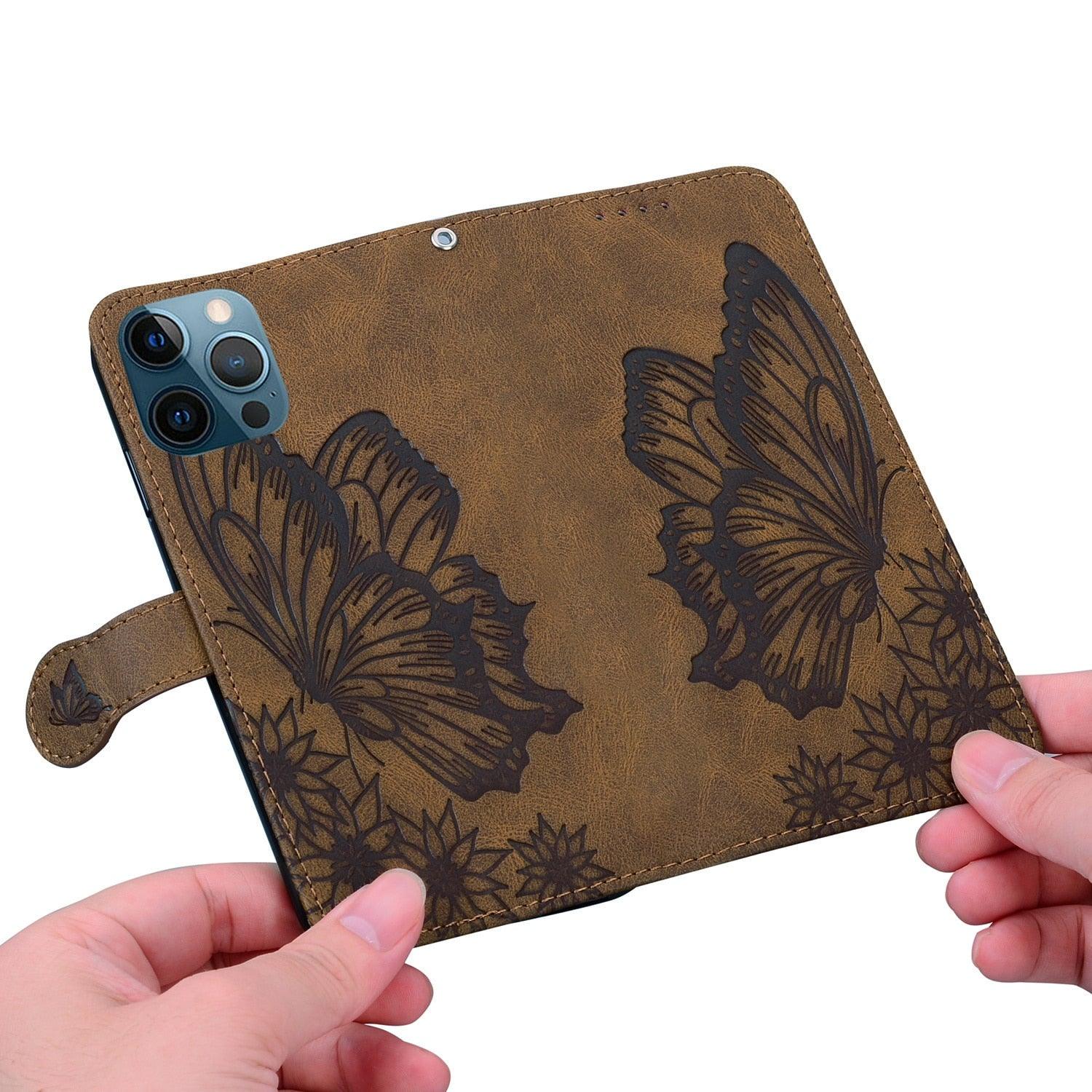 Butterfly Leather Flip Cover For Xiaomi Mi11 Redmi Note 9T 9 9A 9S 8 Pro 8A POCO X3 NFC M3 F3 10 Pro Lite Phone Wallet Book Case Retro Leather Flip Magnetic Mobile Phone Case Stevvex