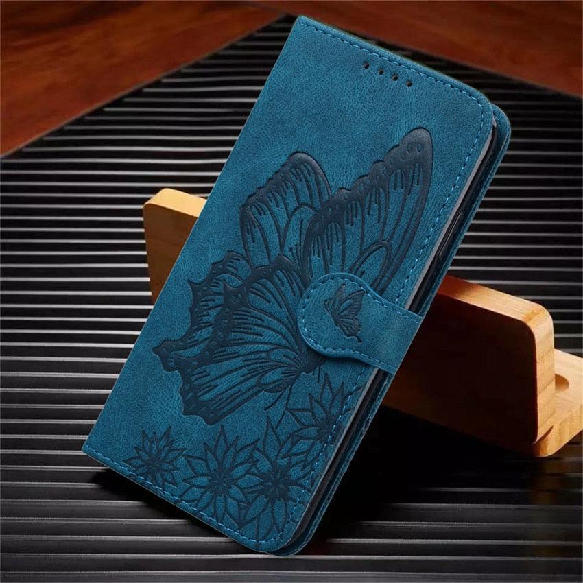 Butterfly Leather Flip Cover For Xiaomi Mi11 Redmi Note 9T 9 9A 9S 8 Pro 8A POCO X3 NFC M3 F3 10 Pro Lite Phone Wallet Book Case Retro Leather Flip Magnetic Mobile Phone Case Stevvex