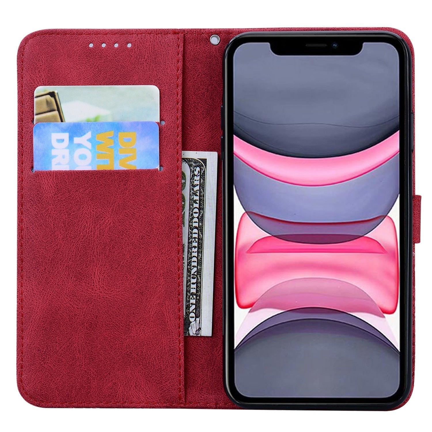 Butterfly Leather Flip Cover For Xiaomi Mi11 Redmi Note 9T 9 9A 9S 8 Pro 8A POCO X3 NFC M3 F3 10 Pro Lite Phone Wallet Book Case Retro Leather Flip Magnetic Mobile Phone Case Stevvex