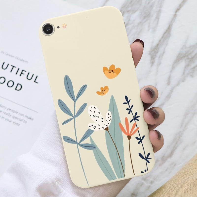 Butterfly Pattern Design Trendy Mobile Phone Case Protective Case For iPhone 7 8 SE 2020 Flower Cartoon Celular Case For iPhone7 8 SE2020 se 2020 se2020 A1778 A1660 A1779 Silicon Matte TPU Cover Stevvex