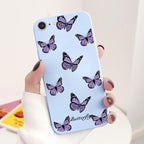 Butterfly Pattern Design Trendy Mobile Phone Case Protective Case For iPhone 7 8 SE 2020 Flower Cartoon Celular Case For iPhone7 8 SE2020 se 2020 se2020 A1778 A1660 A1779 Silicon Matte TPU Cover Stevvex
