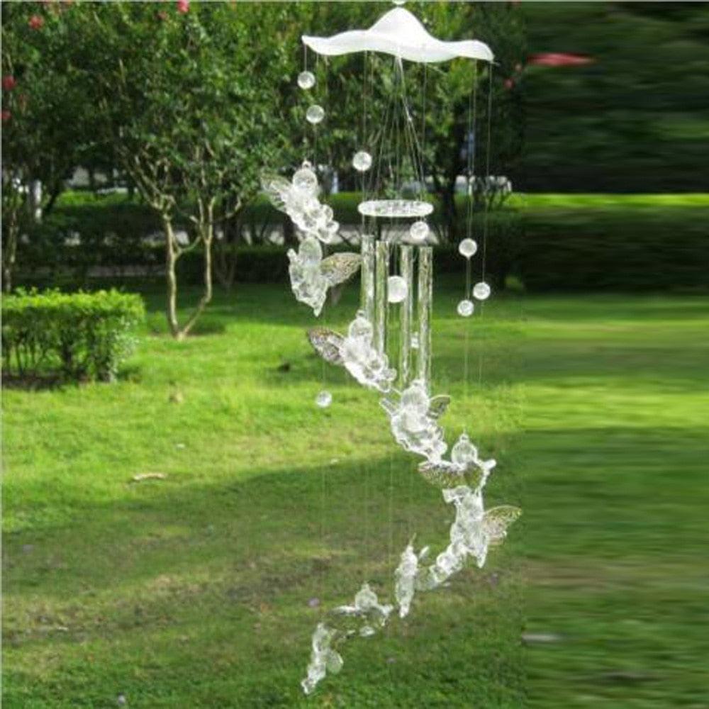 Butterfly Wind Chimes Outdoor Metal Wind Chimes Yard Garden Bell Wind Chime Window Bells Wall Hanging Decorations Home Decor Wooden Wind Romantic Wind Chime For Patio Garden Outside Indoor Balcony Window Stevvex