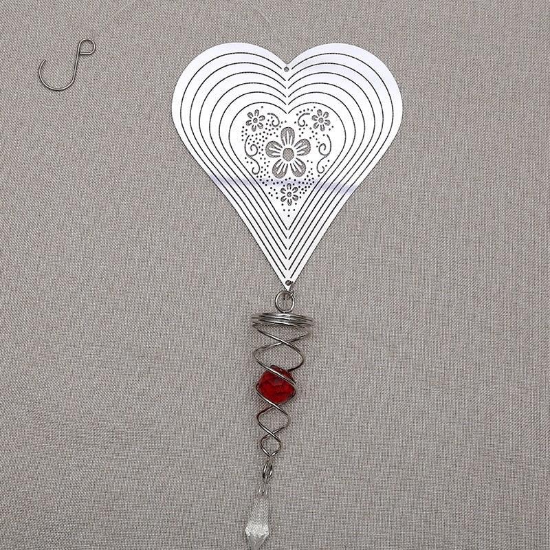 Butterfly Wind Spinner Hanging With Gazing Ball Spiral Tail 3D Metal Rotating Outdoor Stainless Steel Butterfly Metal Wind Chime Christmas Pendant Hanging Spiral Wind-chimes Garden Yard Home Decor Stevvex