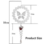 Butterfly Wind Spinner Hanging With Gazing Ball Spiral Tail 3D Metal Rotating Outdoor Stainless Steel Butterfly Metal Wind Chime Christmas Pendant Hanging Spiral Wind-chimes Garden Yard Home Decor Stevvex