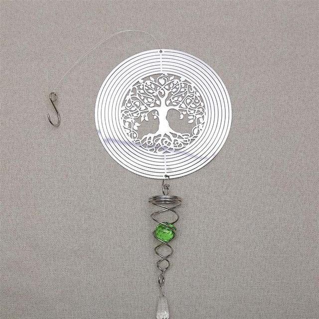 Butterfly Wind Spinner Hanging With Gazing Ball Spiral Tail 3D Metal Rotating Outdoor Stainless Steel Butterfly Metal Wind Chime Christmas Pendant Hanging Spiral Wind-chimes Garden Yard Home Decor Stevvex