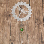 Butterfly Wind Spinner Hanging With Gazing Ball Spiral Tail 3D Metal Rotating Outdoor Stainless Steel Butterfly Metal Wind Chime Christmas Pendant Hanging Spiral Wind-chimes Garden Yard Home Decor Stevvex
